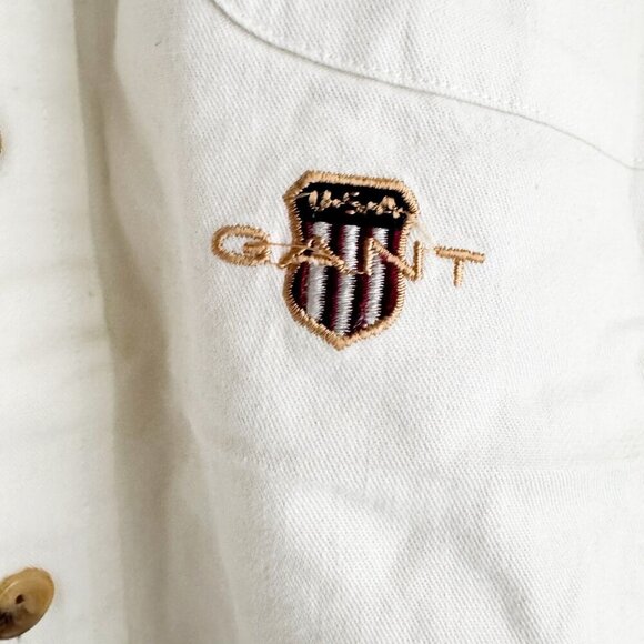 Gant USA Ivory Cotton Short Sleeve Washer Twill Button Down Shirt 2X BIG - Picture 3 of 8